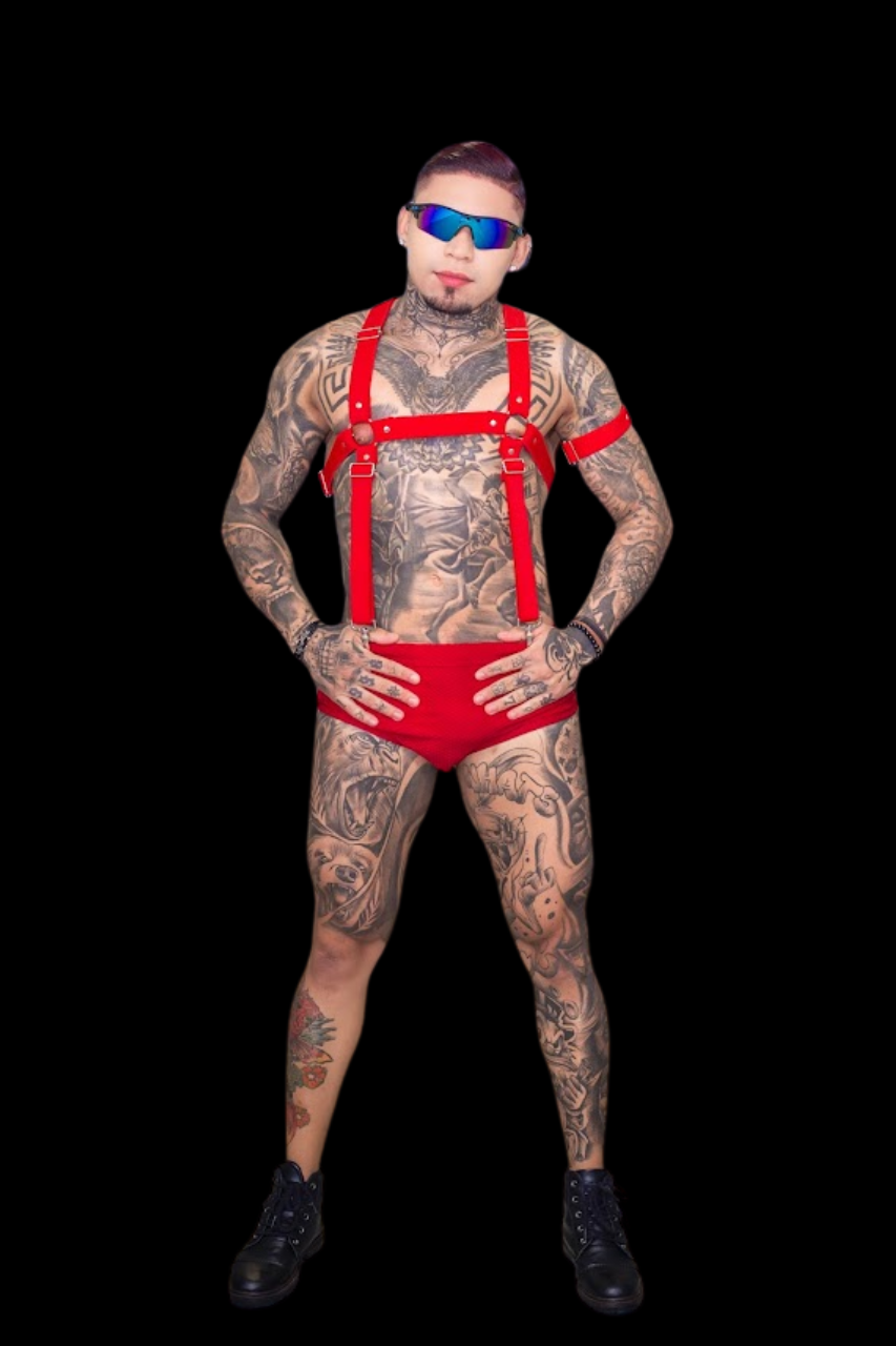 Conjunto Masculino Conceitual “Inferno Red”